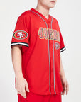 Pro Standard San Francisco 49ers Logo Mesh Red Button Up Jersey