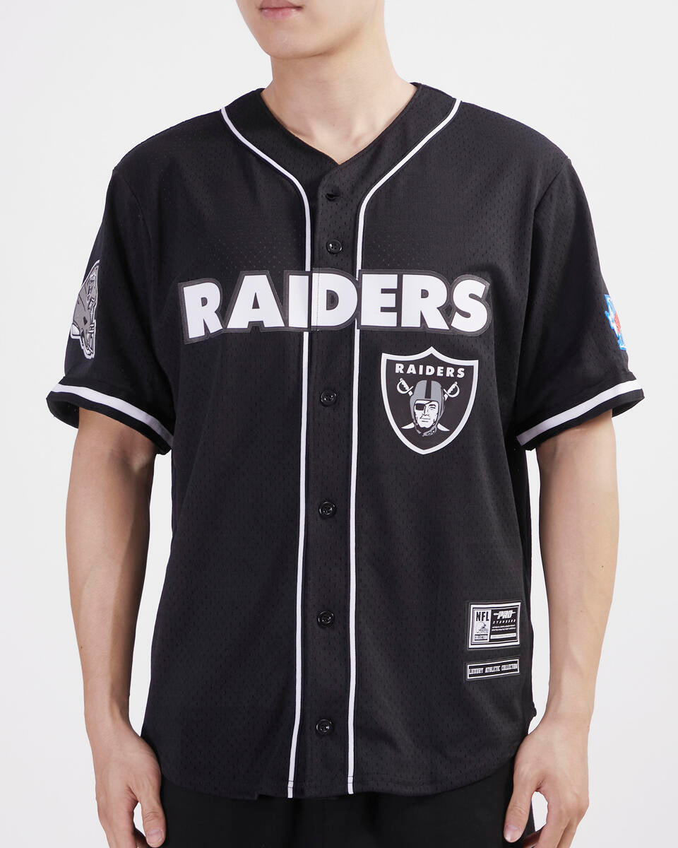 Pro Standard Las Vegas Raiders Logo Mesh Black Button Up Jersey