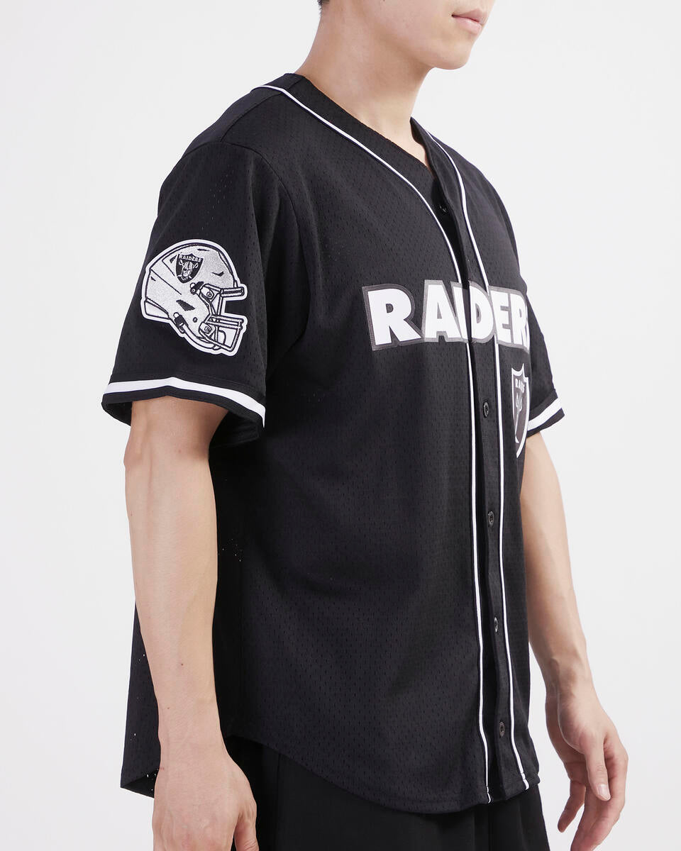 Pro Standard Las Vegas Raiders Logo Mesh Black Button Up Jersey