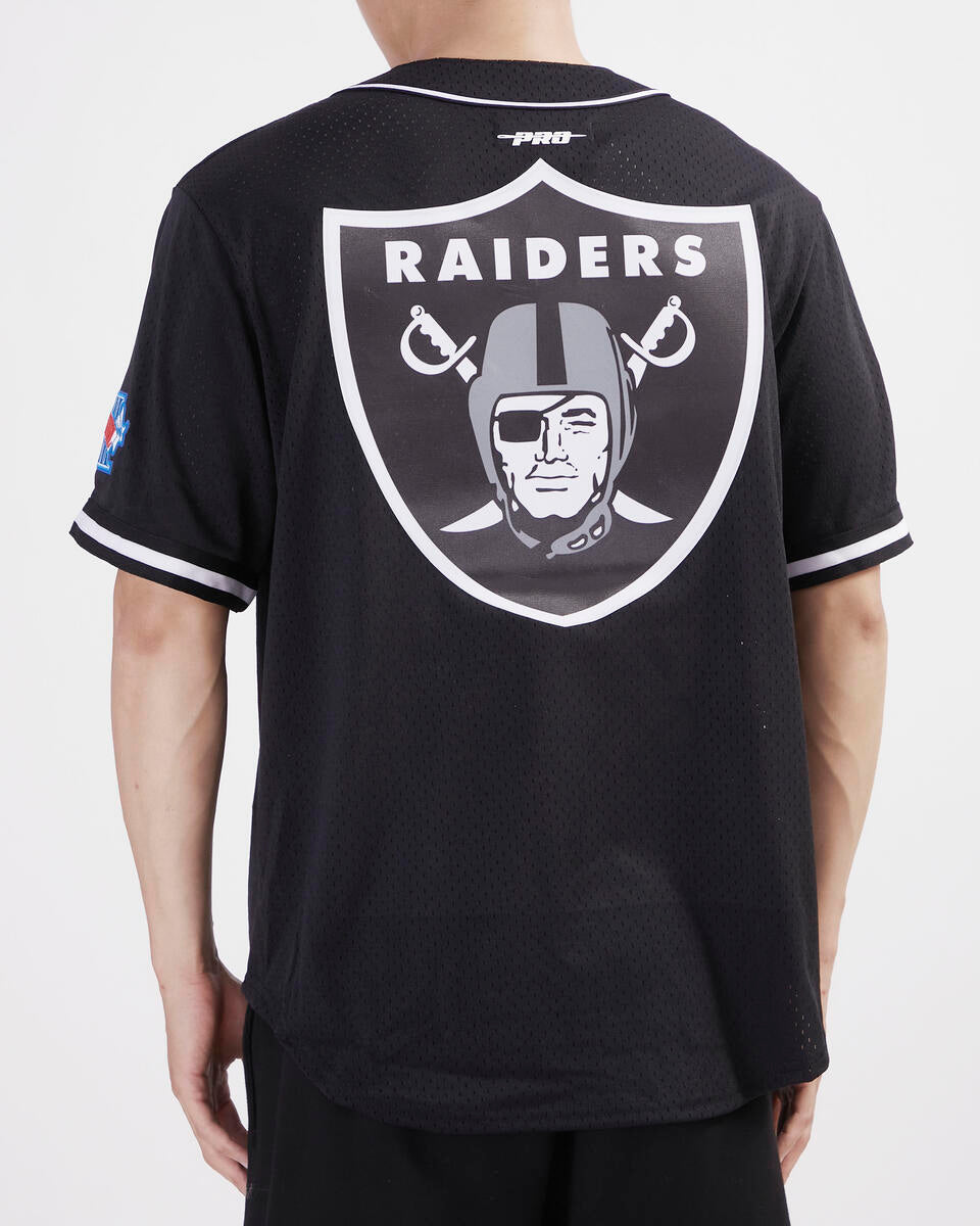 Pro Standard Las Vegas Raiders Logo Mesh Black Button Up Jersey
