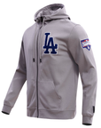 Pro Standard Los Angeles Dodgers Gray Logo Zipper Hoody