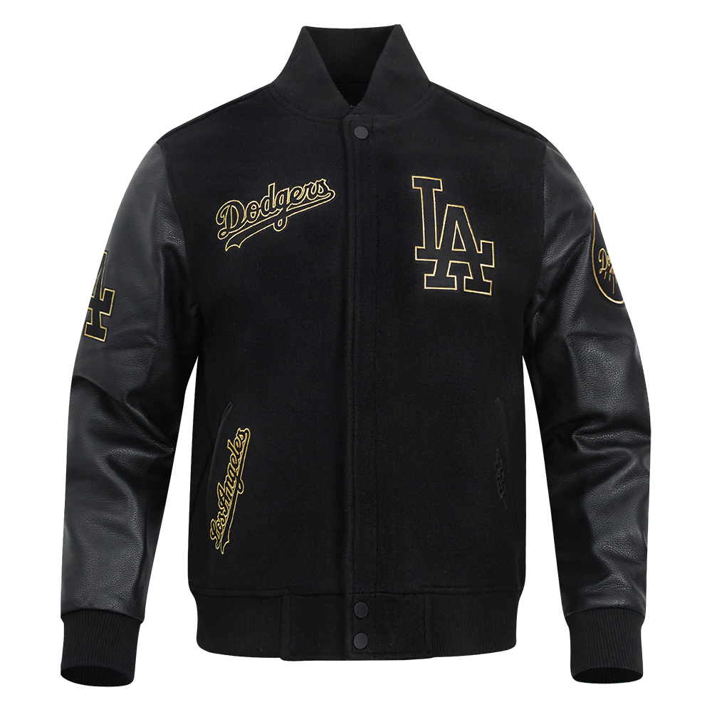 Pro Standard Los Angeles Dodgers Black Gold Wool Varsity Jacket