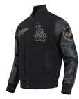 Pro Standard Los Angeles Dodgers Black Gold Wool Varsity Jacket