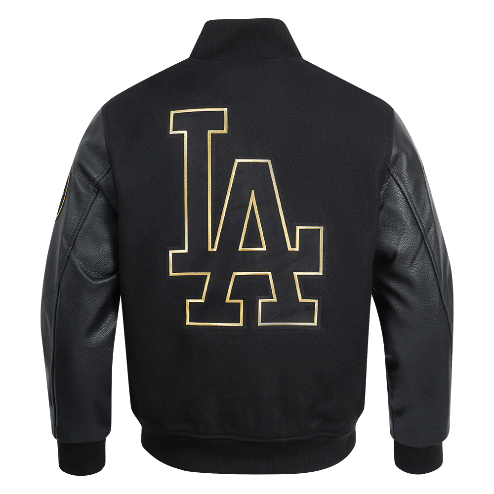 Pro Standard Los Angeles Dodgers Black Gold Wool Varsity Jacket