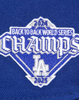 Los Angeles Dodgers Back-to-Back 2024-2025 World Series Champions Old English Side Patch 59Fifty Fitted