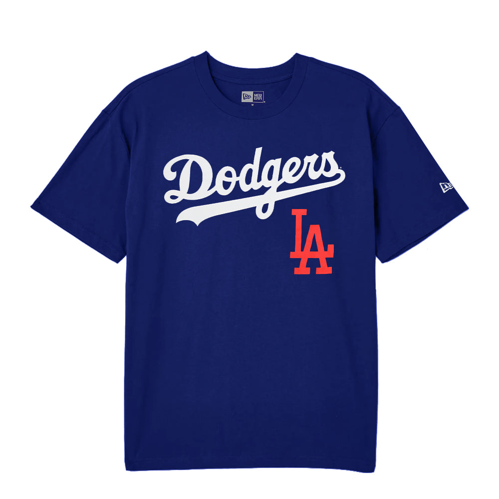 New Era Los Angeles Dodgers Royal On White Wordmark Tee