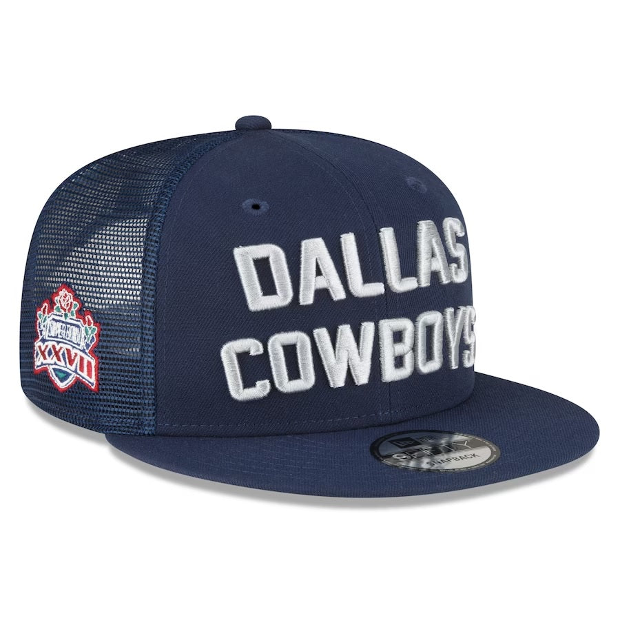 Dallas Cowboys Stacked Logo Trucker NFL Superbowl XXVII SP 9Fifty