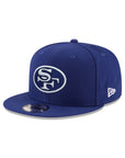 San Francisco 49ers Royal Blue on White 9Fifty Snapback