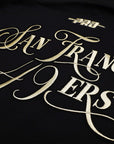 Pro Standard San Francisco 49ers Script Winners Circle Drop Shoulder Black Hoody