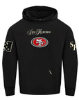 Pro Standard San Francisco 49ers Script Winners Circle Drop Shoulder Black Hoody