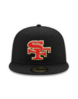 San Francisco 49ers SF Black Scarlet Gold 75th Anniversary 59Fifty Fitted