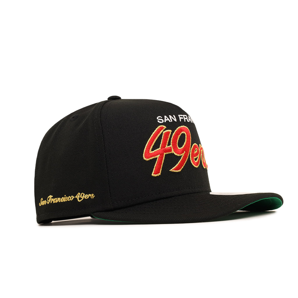San Francisco 49ers Black Team Script SP 9Fifty A-Frame Snapback
