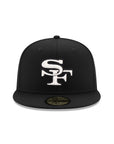 San Francisco 49ers Black On White SF 59Fifty Fitted
