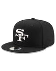 San Francisco 49ers Black on White SF 9Fifty Snapback