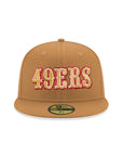 San Francisco 49ers Wordmark Wheat XIX Super Bowl SP 59Fifty Fitted