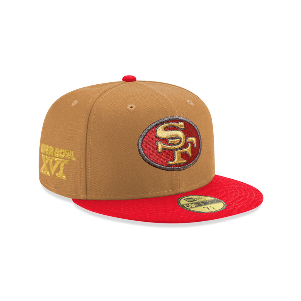 San Francisco 49ers Wheat Red 2 Tone XVI Super Bowl SP 59Fifty Fitted