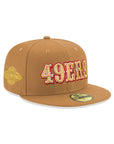 San Francisco 49ers Wordmark Wheat XIX Super Bowl SP 59Fifty Fitted