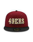 San Francisco 49ers Red Cardinal Black 2 Tone 60th Anniversary SP 59Fifty Fitted