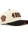 San Francisco 49ers Wordmark 75th Anniversary SP Chrome Black 2 Tone 9Forty A-Frame Snapback