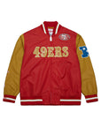 Mitchell & Ness San Francisco 49ers Red Gold Team Burst Vintage Logo Warmup Jacket