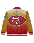Mitchell & Ness San Francisco 49ers Red Gold Team Burst Vintage Logo Warmup Jacket