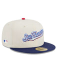 San Francisco Giants Wordmark Chrome Oceanside Blue 2 Tone MLB Batterman SP 59Fifty Fitted