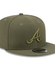 Atlanta Braves Olive Tonal Color Pack 9Fifty Snapback