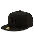 San Diego Padres MLB Basic Black on Black 59Fifty Fitted