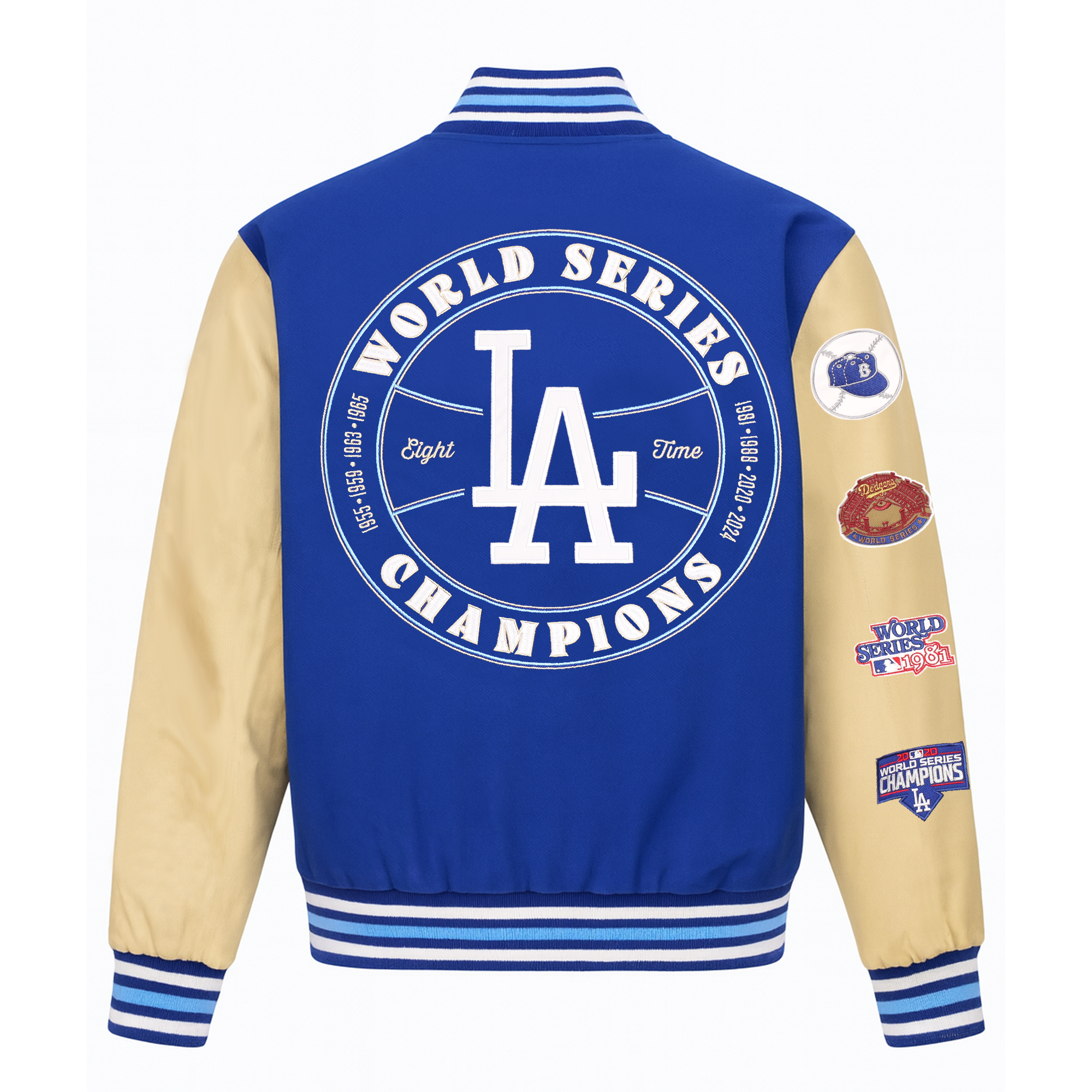 Los Angeles Dodgers Blue Tan 2 Tone Reversible Twill Jacket