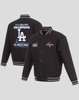Los Angeles Dodgers Eight-Time World Series Champions Black Poly Twill Jacket
