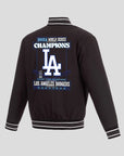 Los Angeles Dodgers Eight-Time World Series Champions Black Poly Twill Jacket
