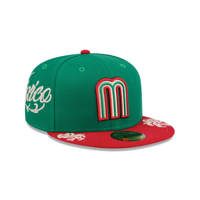 Mexico World Baseball Classic WBC Green Red 2 Tone Wordmark Script