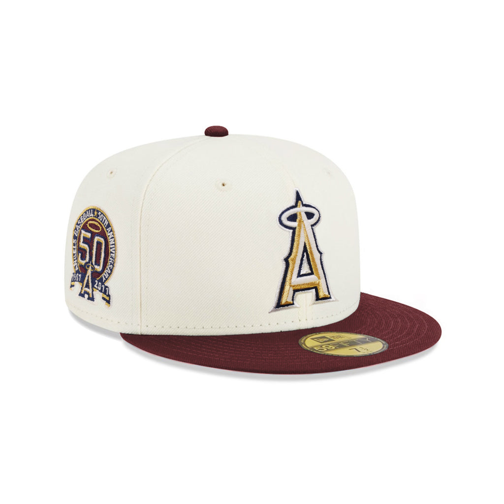 Anaheim Angels Chrome Maroon 2 Tone 50th Anniversary SP 59Fifty Fitted