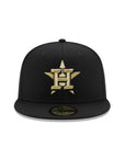 Houston Astros Black Gold Velcro All Over Patches 59Fifty Fitted