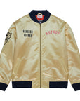 Mitchell & Ness Houston Astros Lightweight Gold Satin Jacket