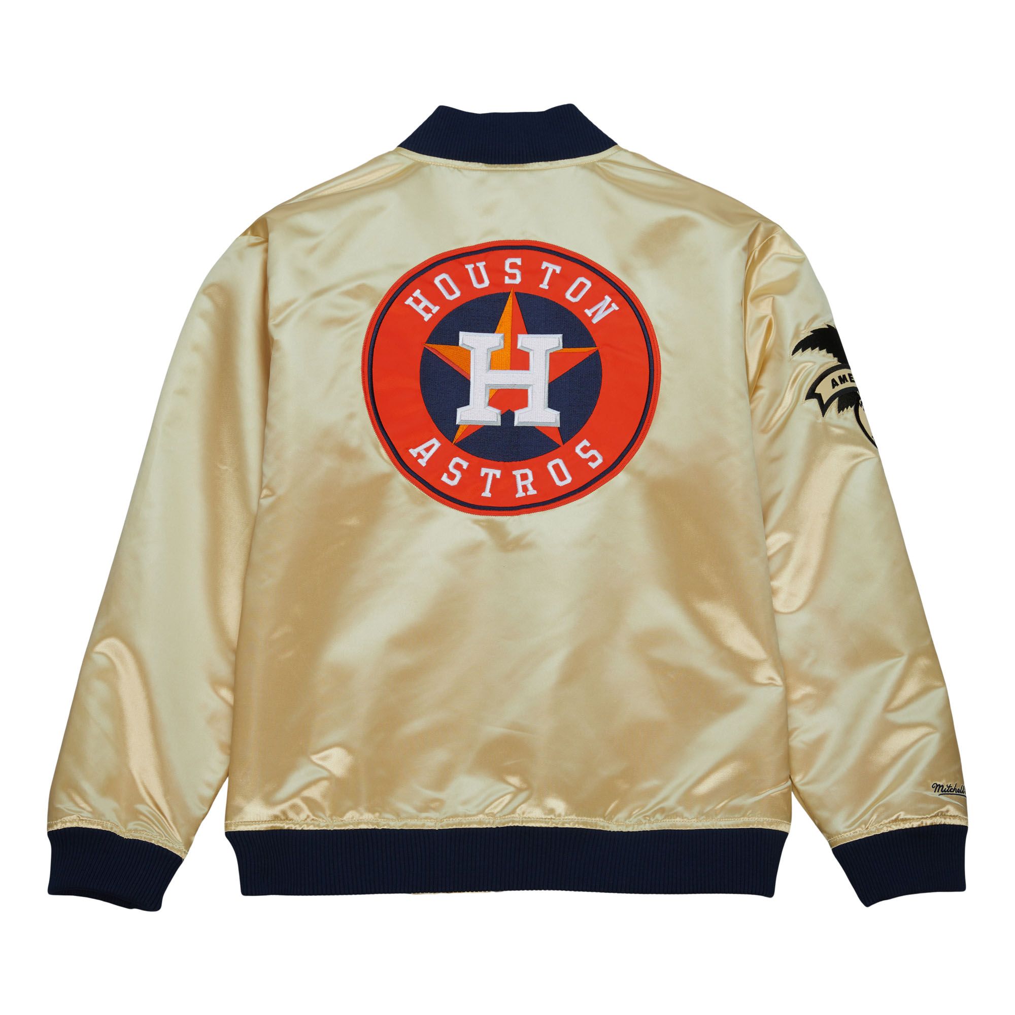 Mitchell & Ness Houston Astros Lightweight Gold Satin Jacket