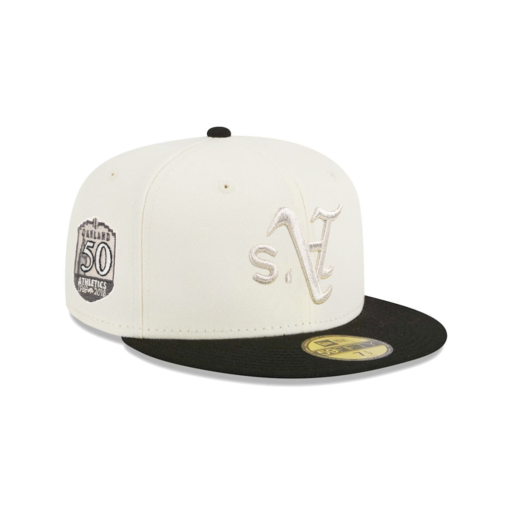 Oakland Athletics Upside Down Chrome Black Tone 50th Anniversary SP  59Fifty Fitted
