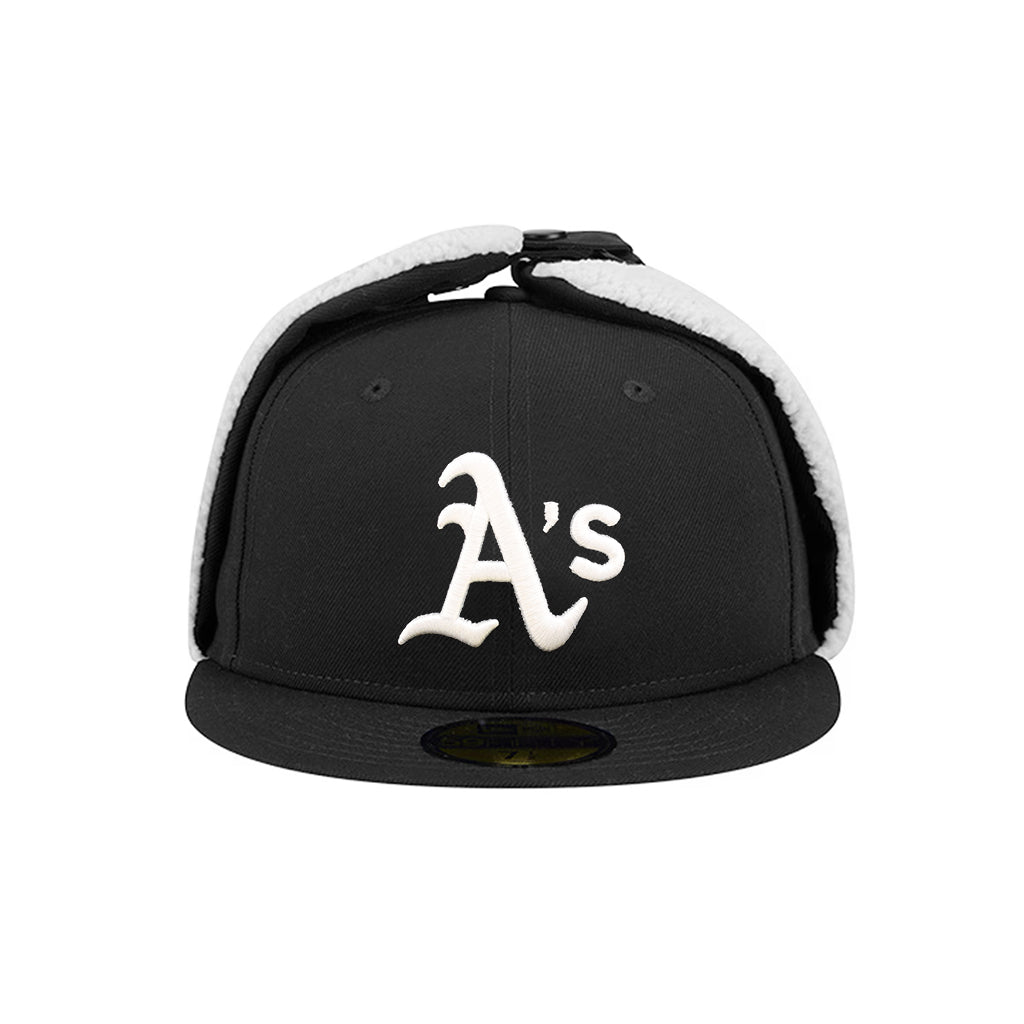 Oakland Athletics Dog Ear Black On White 59Fifty Fitted