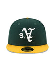 Oakland Athletics Upside Down Green Yellow 2 Tone 59Fifty Fitted