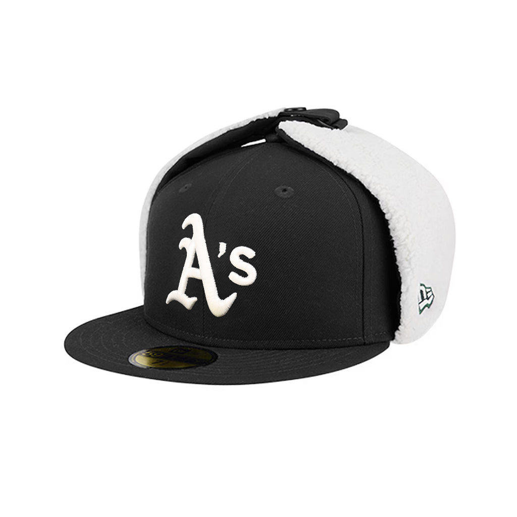 Oakland Athletics Dog Ear Black On White 59Fifty Fitted