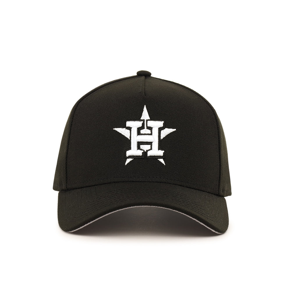 Houston Astros Black On White 9Forty A-Frame Snapback