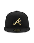 Atlanta Braves Black Gold Velcro All Over Patches 59Fifty Fitted