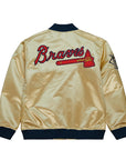 Mitchell & Ness Atlanta Braves Lightweight Gold Satin Jacket
