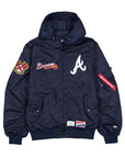New Era X Alpha Industries Atlanta Braves L-2B Hooded Bomber Jacket Navy