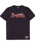 New Era Atlanta Braves Navy Pinstripe Tee