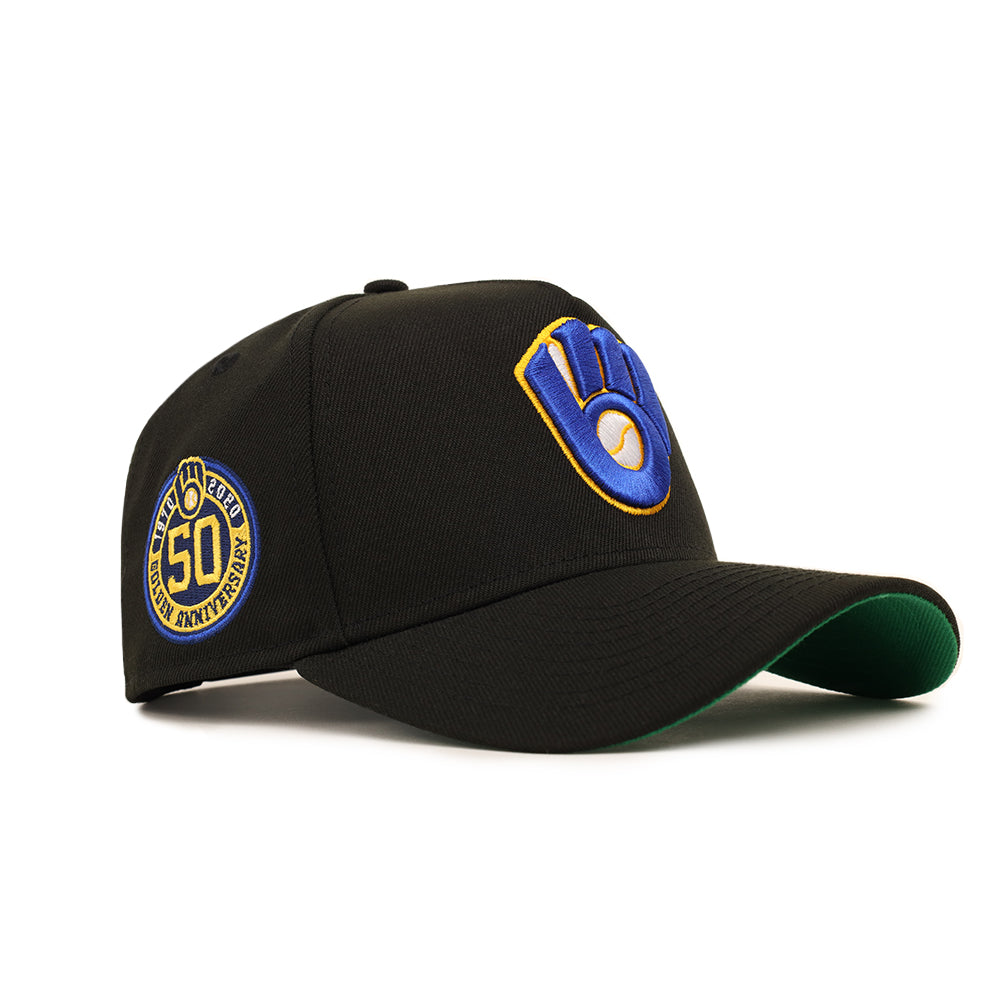Milwaukee Brewers 50th Anniversary SP Black 9Forty A-Frame Snapback