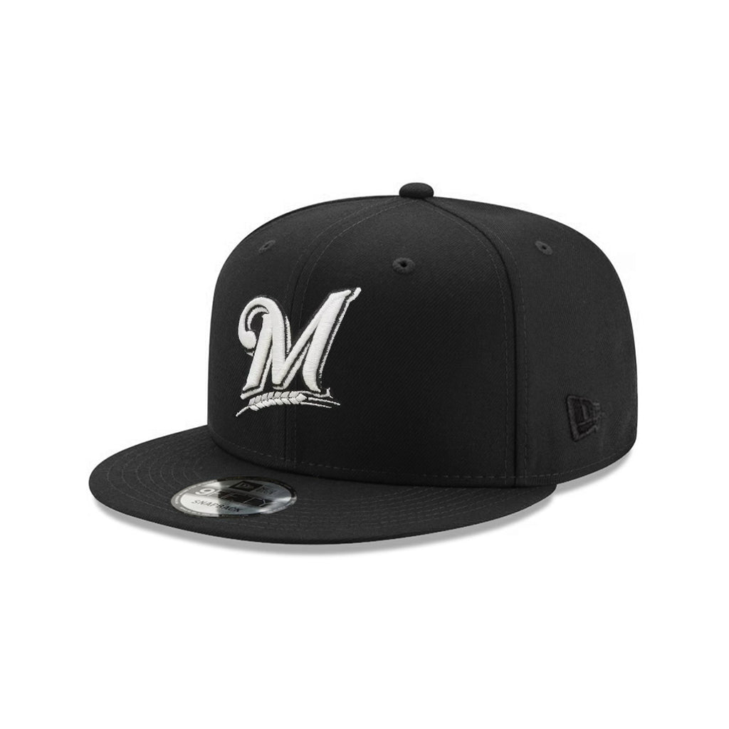 Milwaukee Brewers Cooperstown Black on White 9Fifty Snapback