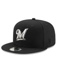 Milwaukee Brewers Cooperstown Black on White 9Fifty Snapback