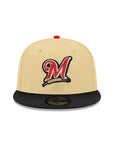 Milwaukee Brewers Vegas Gold Black 2 Tone 40th Anniversary SP 59Fifty Fitted