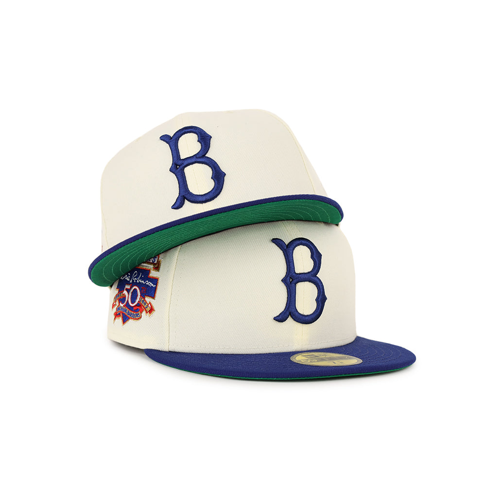 Brooklyn Dodgers Chrome Royal Tone Jackie Robinson 50th Anniversary SP  59Fifty Fitted